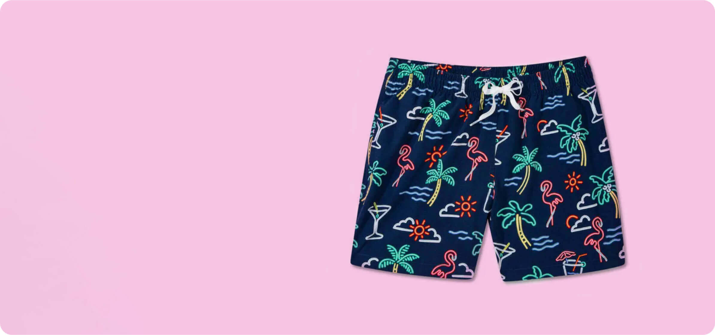 Chubbies: Chubbies dark blue neon lights swimming trunks in pink background