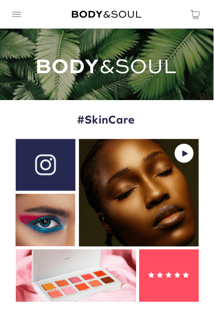 Seamlessly embed influencer visual UGC on-site