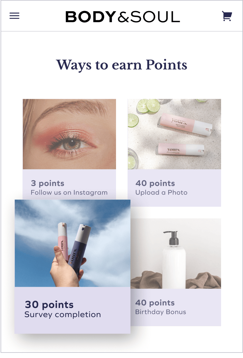 Award points for survey completion
