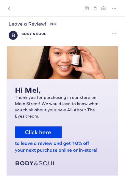 Collect reviews post purchase