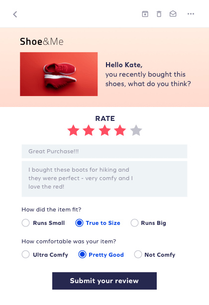 Collect reviews post purchase