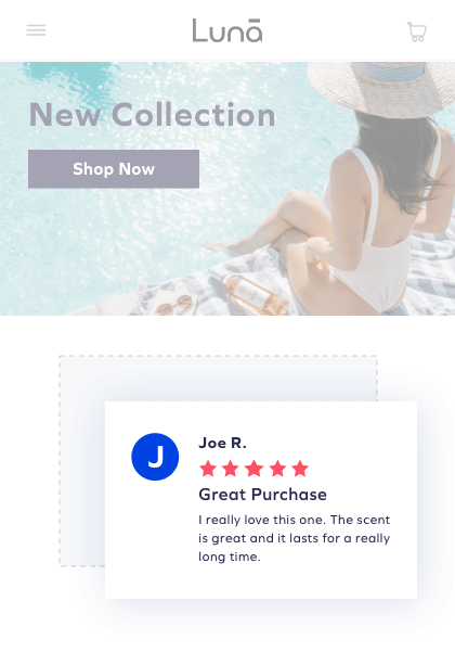 Display reviews onsite