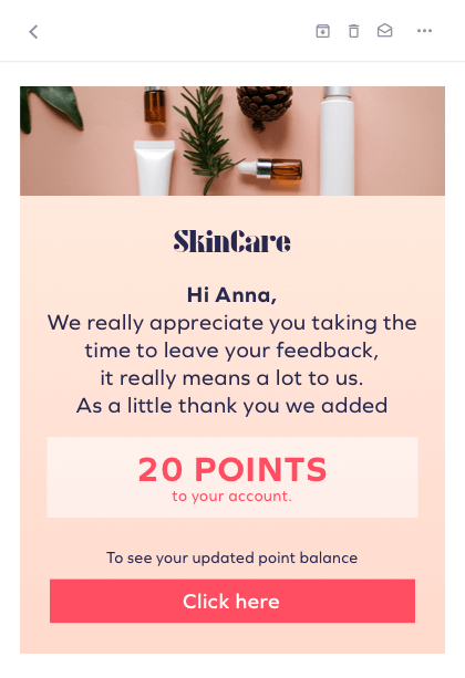 Reward customers for text reviews